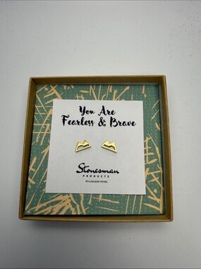 Gold Mountain Stud Earrings - Fearless & Brave